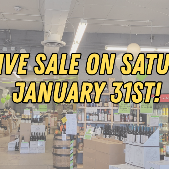 Massive Sale on Saturday, January 31st!