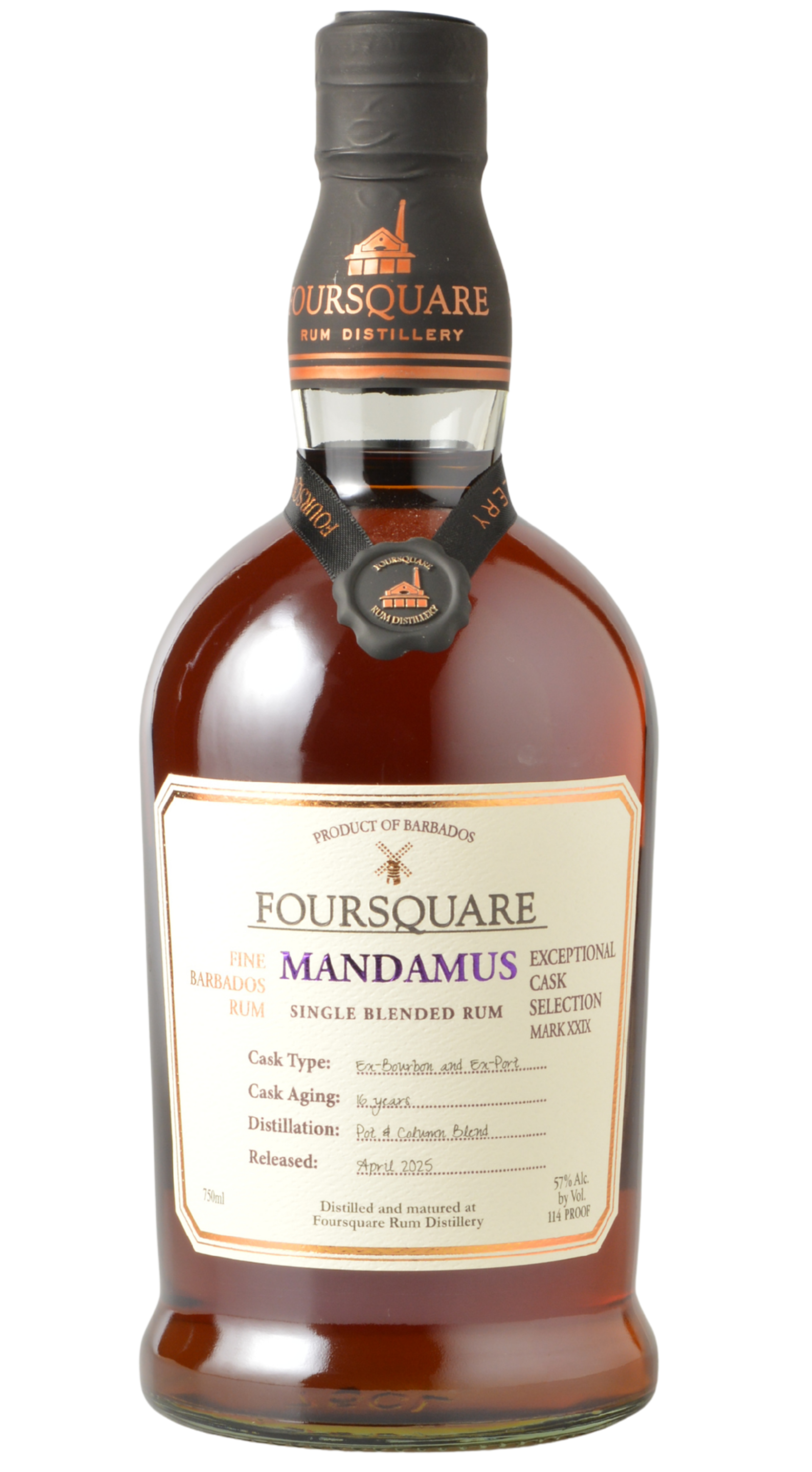 Foursquare "Mandamus - Mark XXIX" Single Blended Port-Cask-Finished 16-Year Barbados Rum