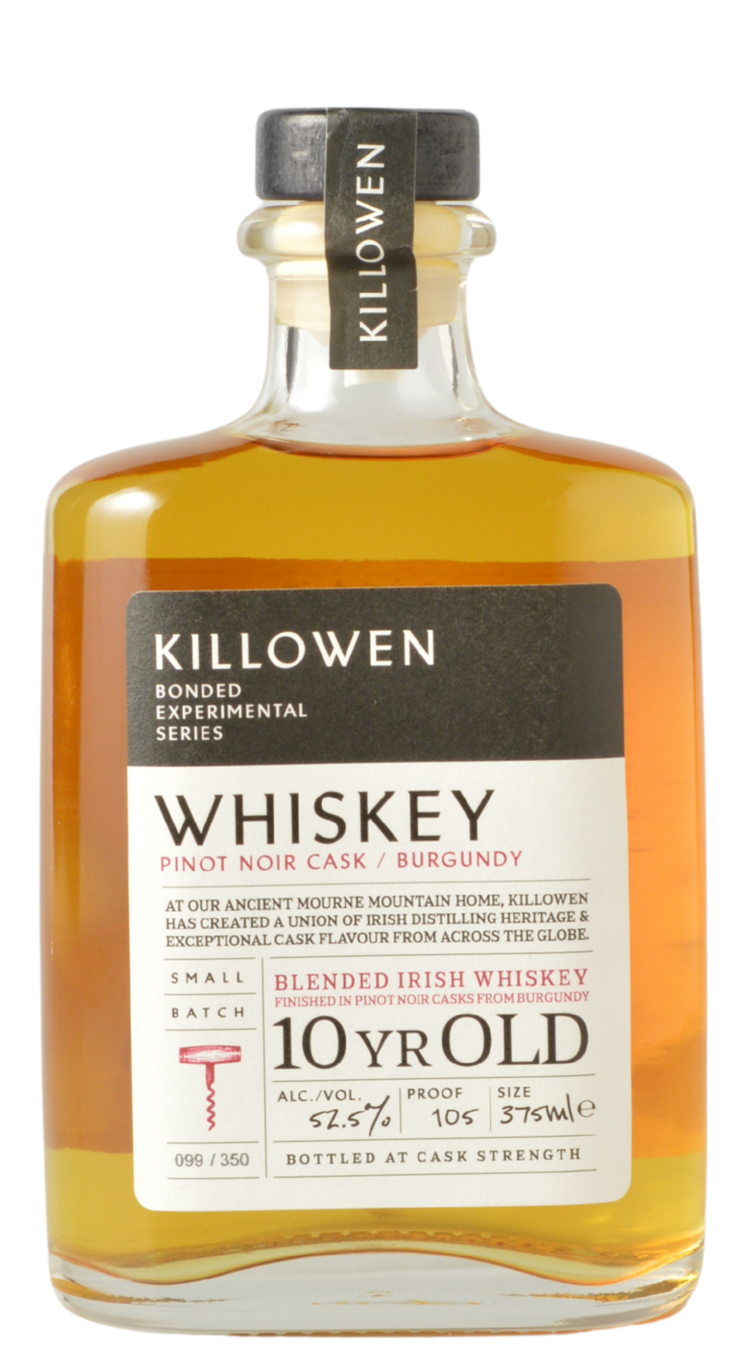 Killowen 10-Year Cask-Strength Blended Irish Whiskey finished in Red Burgundy Cask (375ml)