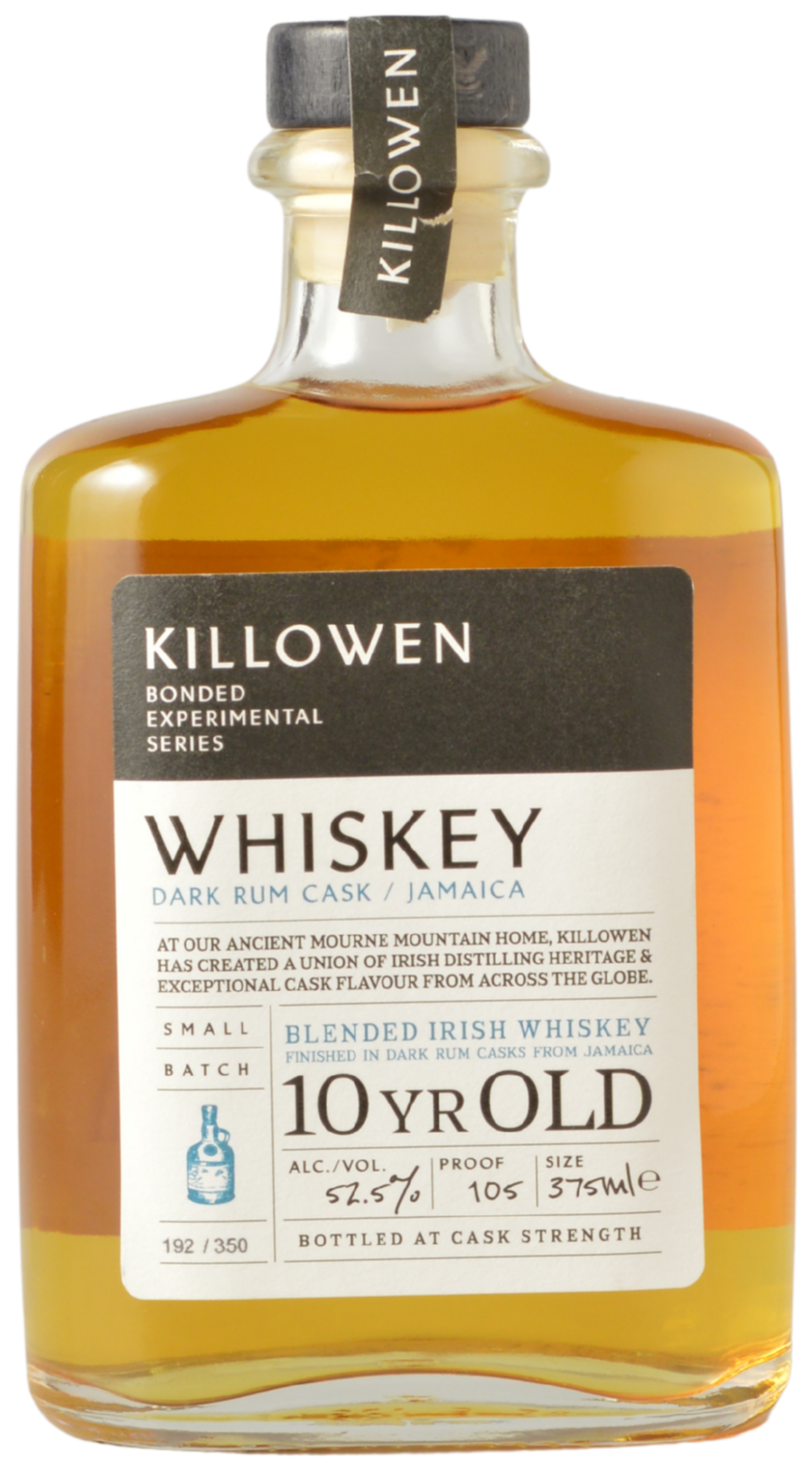 Killowen 10-Year Cask-Strength Blended Irish Whiskey finished in Dark Jamaican Rum Cask (375ml)