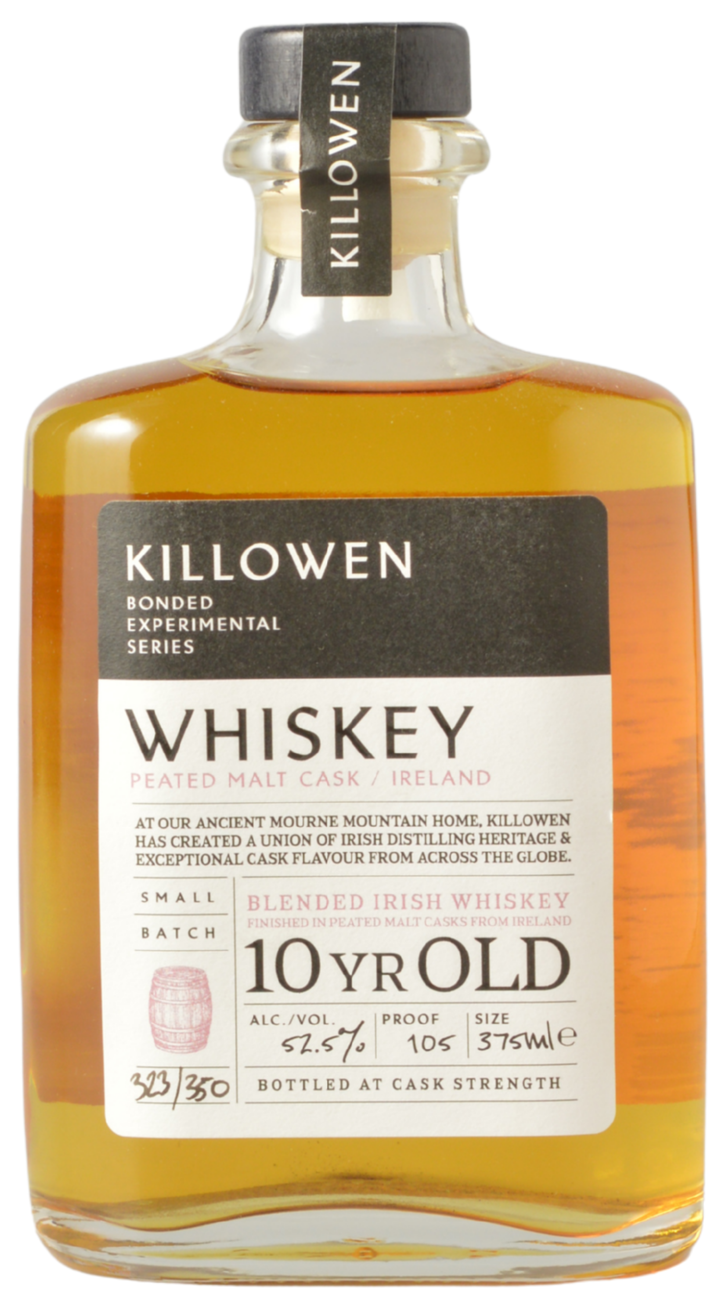 Killowen 10-Year Cask-Strength Blended Irish Whiskey finished in Peated Malt Cask (375ml)