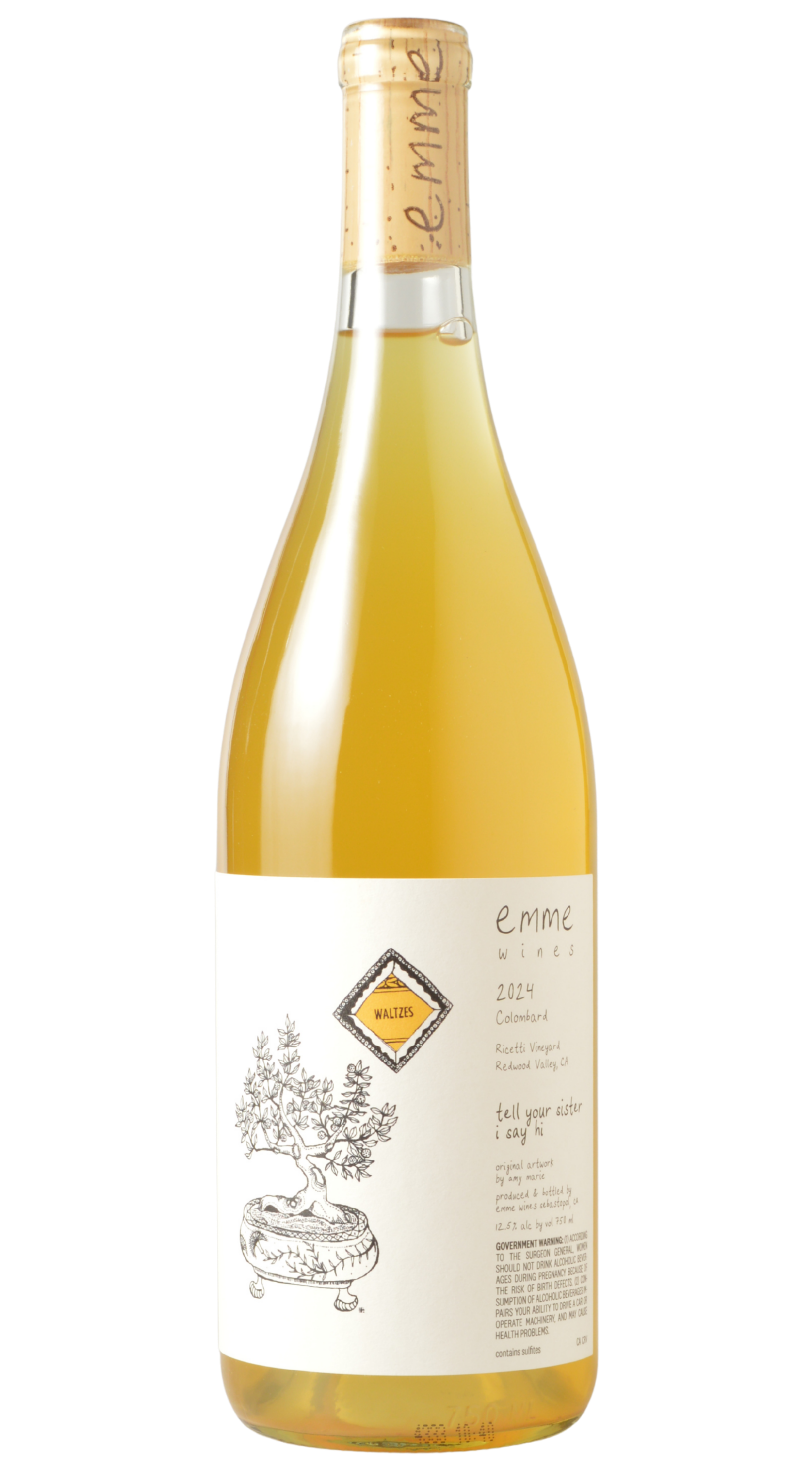Emme Wines "Tell Your Sister I Say Hi" Redwood Valley Colombard 2024