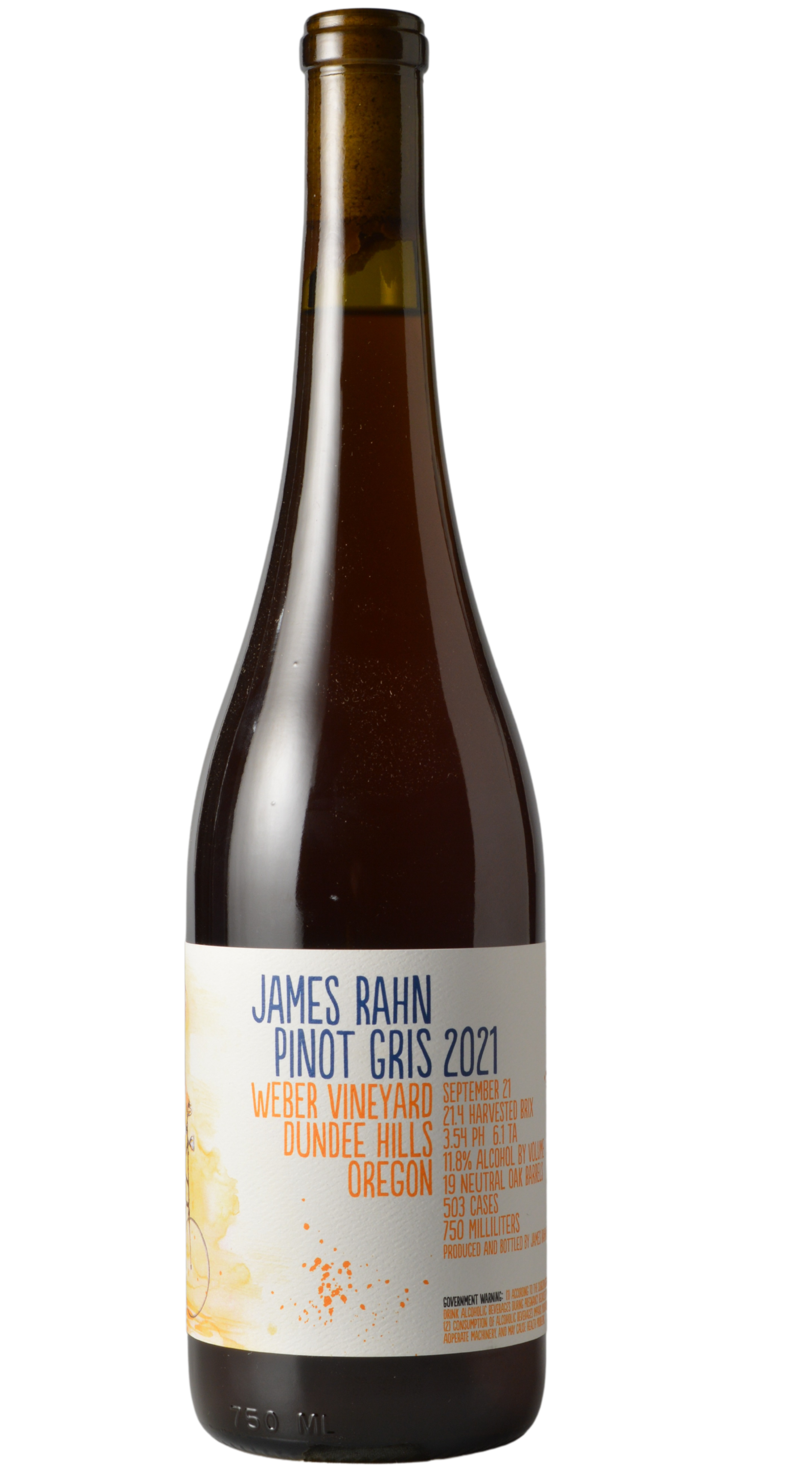 James Rahn "Weber Vineyard" Dundee Hills Pinot Gris 2021