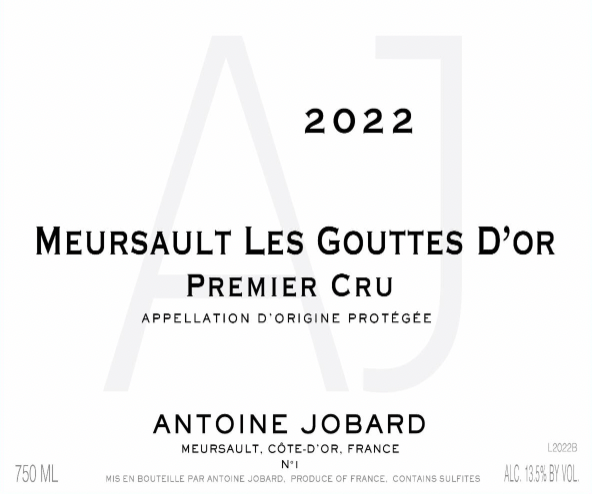 Domaine Antoine Jobard "Les Gouttes d'Or" 1er Cru Meursault 2022