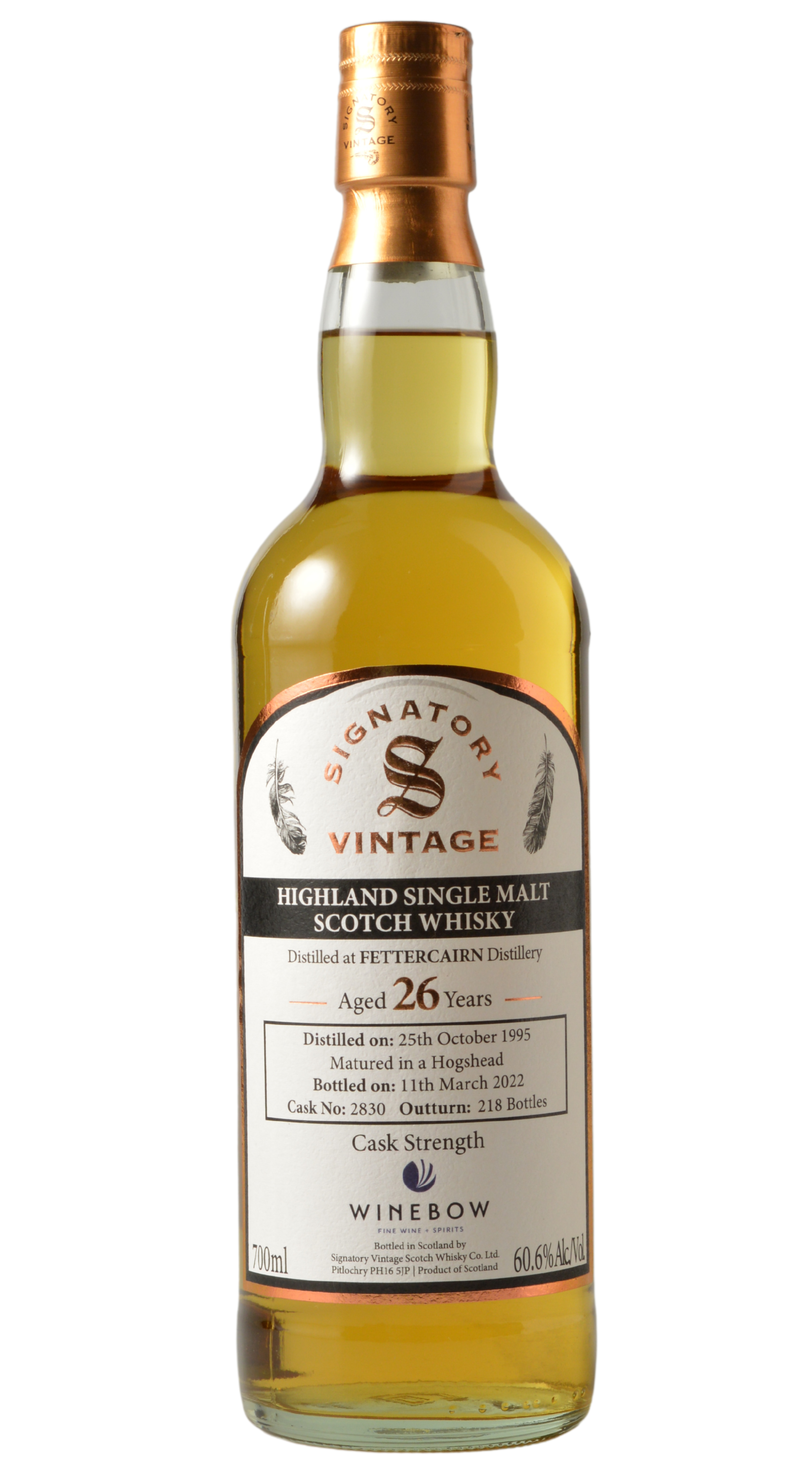 Signatory "Fettercairn" 26 Year Cask Strength Scotch Whiskey 1995